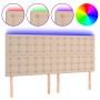 Headboard LED lights cappuccino synthetic leather 180x5x118/128 cm by , Headboards and footboards - Ref: Foro24-3122531, Pric...