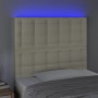 Cabecero con luces LED cuero sintético crema 90x5x118/128 cm de , Cabeceros y pies de cama - Ref: Foro24-3122504, Precio: 80,...