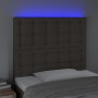 Headboard with LED lights taupe gray fabric 80x5x118/128 cm by , Headboards and footboards - Ref: Foro24-3122836, Price: 70,1...