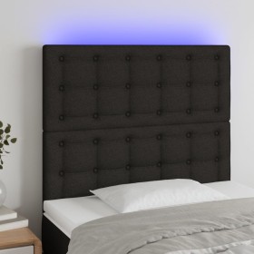 Kopfteil mit LED-Beleuchtung, schwarzer Stoff, 80 x 5 x 118/128 cm von , Kopf- und Fußteile - Ref: Foro24-3122834, Preis: 62,...