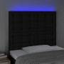 Headboard with LED lights black fabric 80x5x118/128 cm by , Headboards and footboards - Ref: Foro24-3122834, Price: 62,64 €, ...