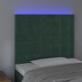 Headboard with LED lights dark green velvet 90x5x118/128 cm by , Headboards and footboards - Ref: Foro24-3122897, Price: 82,1...