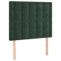 Headboard with LED lights dark green velvet 90x5x118/128 cm by , Headboards and footboards - Ref: Foro24-3122897, Price: 82,1...