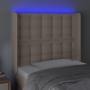 Headboard with LED cappuccino synthetic leather 93x16x118/128cm by , Headboards and footboards - Ref: Foro24-3124131, Price: ...