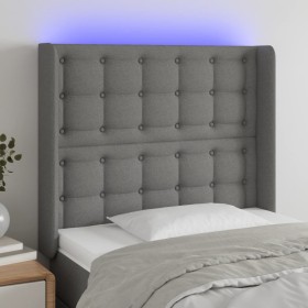 Cabecero con LED de tela gris oscuro 83x16x118/128 cm de , Cabeceros y pies de cama - Ref: Foro24-3124457, Precio: 83,57 €, D...