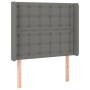 Dark gray fabric headboard with LED 83x16x118/128 cm by , Headboards and footboards - Ref: Foro24-3124457, Price: 83,57 €, Di...