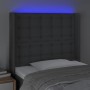 Dark gray fabric headboard with LED 83x16x118/128 cm by , Headboards and footboards - Ref: Foro24-3124457, Price: 83,57 €, Di...