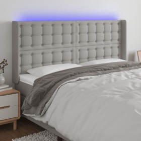 Cabecero con LED de tela gris claro 163x16x118/128 cm de , Cabeceros y pies de cama - Ref: Foro24-3124488, Precio: 140,00 €, ...