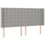 Light gray fabric headboard with LED 163x16x118/128 cm by , Headboards and footboards - Ref: Foro24-3124488, Price: 126,93 €,...