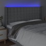 Light gray fabric headboard with LED 163x16x118/128 cm by , Headboards and footboards - Ref: Foro24-3124488, Price: 126,93 €,...