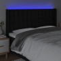 Kopfteil aus schwarzem Stoff mit LED 203x16x118/128 cm von , Kopf- und Fußteile - Ref: Foro24-3124506, Preis: 130,96 €, Rabat...