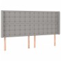 Light gray fabric headboard with LED 203x16x118/128 cm by , Headboards and footboards - Ref: Foro24-3124504, Price: 130,96 €,...