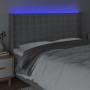 Hellgraues Stoffkopfteil mit LED 203x16x118/128 cm von , Kopf- und Fußteile - Ref: Foro24-3124504, Preis: 130,96 €, Rabatt: %