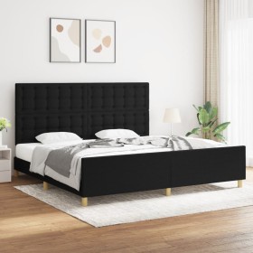 Bettrahmen mit schwarzem Stoffkopfteil 200x200 cm von , Betten und Lattenroste - Ref: Foro24-3125407, Preis: 228,04 €, Rabatt: %