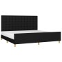 Estructura de cama con cabecero de tela negro 200x200 cm de , Camas y somieres - Ref: Foro24-3125407, Precio: 228,51 €, Descu...