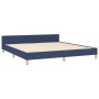 Estructura de cama con cabecero de tela azul 160x200 cm de , Camas y somieres - Ref: Foro24-3125395, Precio: 233,68 €, Descue...