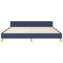 Estructura de cama con cabecero de tela azul 160x200 cm de , Camas y somieres - Ref: Foro24-3125395, Precio: 233,68 €, Descue...