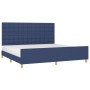 Estructura de cama con cabecero de tela azul 200x200 cm de , Camas y somieres - Ref: Foro24-3125411, Precio: 258,12 €, Descue...