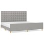 Estructura de cama con cabecero de tela gris claro 200x200 cm de , Camas y somieres - Ref: Foro24-3125405, Precio: 228,34 €, ...