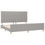 Light gray fabric bed frame with headboard 200x200 cm by , Beds and slatted bases - Ref: Foro24-3125405, Price: 228,34 €, Dis...