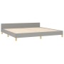 Light gray fabric bed frame with headboard 200x200 cm by , Beds and slatted bases - Ref: Foro24-3125405, Price: 228,34 €, Dis...