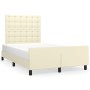 Estructura de cama con cabecero cuero sintético crema 120x200cm de , Camas y somieres - Ref: Foro24-3125563, Precio: 179,98 €...