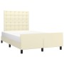 Estructura de cama con cabecero cuero sintético crema 120x200cm de , Camas y somieres - Ref: Foro24-3125563, Precio: 179,98 €...