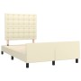 Estructura de cama con cabecero cuero sintético crema 120x200cm de , Camas y somieres - Ref: Foro24-3125563, Precio: 179,98 €...