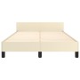 Estructura de cama con cabecero cuero sintético crema 120x200cm de , Camas y somieres - Ref: Foro24-3125563, Precio: 179,98 €...