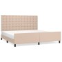 Estructura de cama cabecero cuero sintético capuchino 200x200cm de , Camas y somieres - Ref: Foro24-3125596, Precio: 247,06 €...