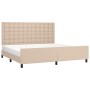 Estructura de cama cabecero cuero sintético capuchino 200x200cm de , Camas y somieres - Ref: Foro24-3125596, Precio: 247,06 €...