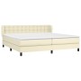 Cama box spring con colchón cuero sintético crema 200x200 cm de , Camas y somieres - Ref: Foro24-3127333, Precio: 632,04 €, D...