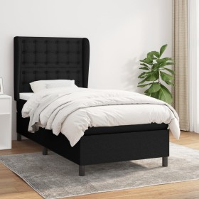 Cama box spring con colchón tela negro 100x200 cm de , Camas y somieres - Ref: Foro24-3128263, Precio: 363,99 €, Descuento: %