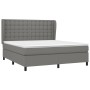 Cama box spring con colchón tela gris oscuro 160x200 cm de , Camas y somieres - Ref: Foro24-3128294, Precio: 562,95 €, Descue...