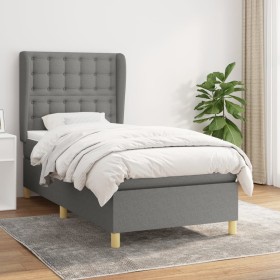 Cama box spring con colchón tela gris oscuro 80x200 cm de , Camas y somieres - Ref: Foro24-3128798, Precio: 339,99 €, Descuen...