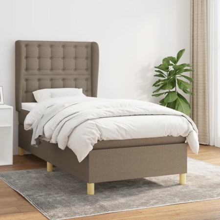 Box spring bed with taupe gray fabric mattress 80x200 cm by , Beds and slatted bases - Ref: Foro24-3128801, Price: 353,19 €, ...