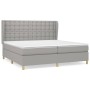 Cama box spring con colchón tela gris claro 200x200 cm de , Camas y somieres - Ref: Foro24-3128869, Precio: 630,02 €, Descuen...