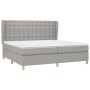 Cama box spring con colchón tela gris claro 200x200 cm de , Camas y somieres - Ref: Foro24-3128869, Precio: 630,02 €, Descuen...