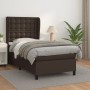 Box spring bed with brown synthetic leather mattress 100x200 cm by , Beds and slatted bases - Ref: Foro24-3129018, Price: 413...