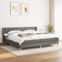 Cama box spring con colchón tela gris oscuro 200x200 cm de , Camas y somieres - Ref: Foro24-3130618, Precio: 535,43 €, Descue...