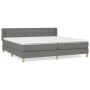 Cama box spring con colchón tela gris oscuro 200x200 cm de , Camas y somieres - Ref: Foro24-3130618, Precio: 535,43 €, Descue...