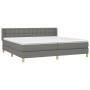 Cama box spring con colchón tela gris oscuro 200x200 cm de , Camas y somieres - Ref: Foro24-3130618, Precio: 535,43 €, Descue...