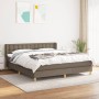 Box spring bed with taupe gray fabric mattress 160x200 cm by , Beds and slatted bases - Ref: Foro24-3130605, Price: 510,98 €,...