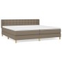 Box spring bed with taupe gray fabric mattress 160x200 cm by , Beds and slatted bases - Ref: Foro24-3130605, Price: 510,98 €,...