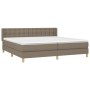 Box spring bed with taupe gray fabric mattress 160x200 cm by , Beds and slatted bases - Ref: Foro24-3130605, Price: 510,98 €,...