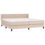 Box spring bed with cappuccino synthetic leather mattress 200x200cm by , Beds and slatted bases - Ref: Foro24-3130804, Price:...