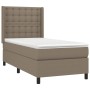 Box spring bed with taupe gray fabric mattress 90x200 cm by , Beds and slatted bases - Ref: Foro24-3131725, Price: 388,37 €, ...