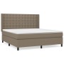 Box spring bed with taupe gray fabric mattress 160x200 cm by , Beds and slatted bases - Ref: Foro24-3131765, Price: 611,44 €,...