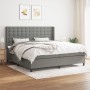 Cama box spring con colchón tela gris oscuro 200x200 cm de , Camas y somieres - Ref: Foro24-3131778, Precio: 709,11 €, Descue...