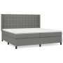 Cama box spring con colchón tela gris oscuro 200x200 cm de , Camas y somieres - Ref: Foro24-3131778, Precio: 709,11 €, Descue...